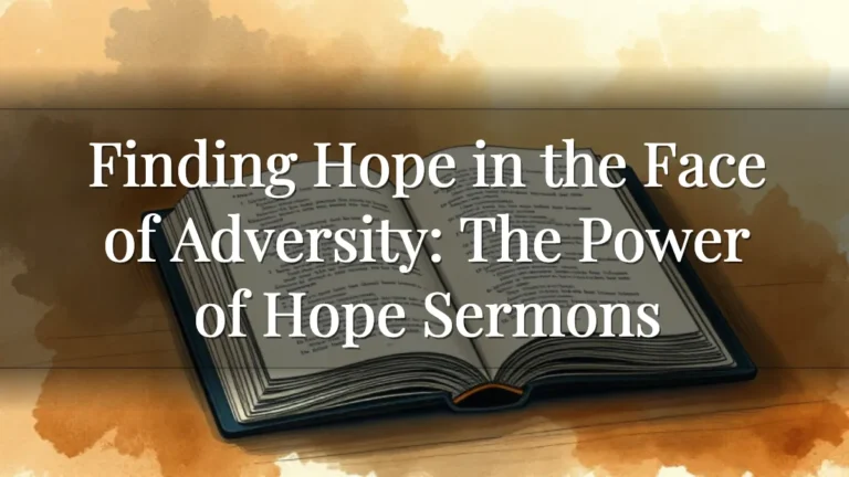 Finding Hope in the Face of Adversity: The Power of Hope Sermons