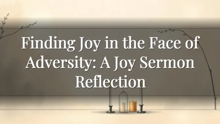 Finding Joy in the Face of Adversity: A Joy Sermon Reflection