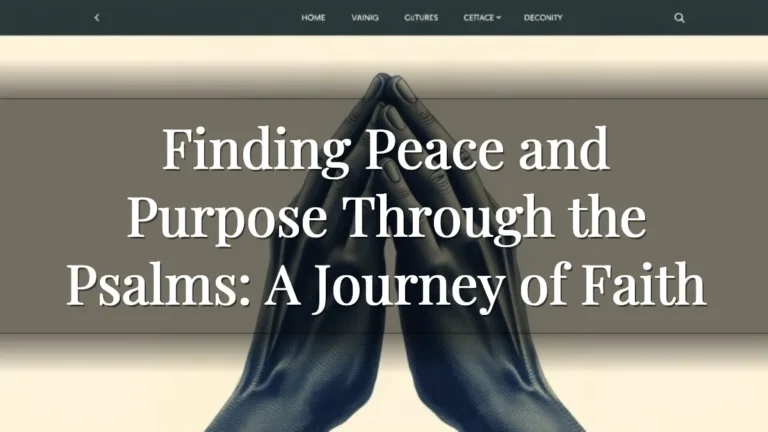Finding Peace and Purpose Through the Psalms: A Journey of Faith