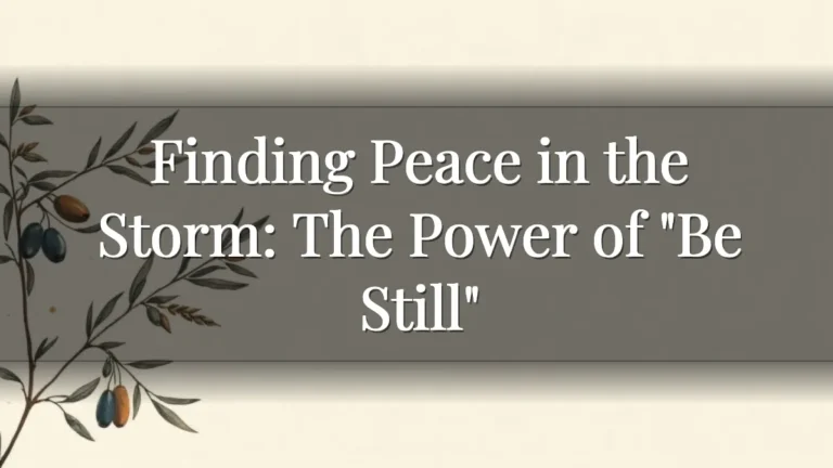 Finding Peace in the Storm: The Power of "Be Still"