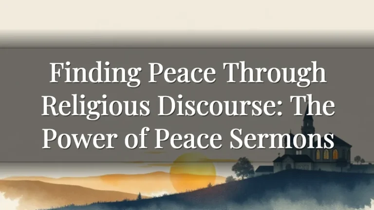 Finding Peace Through Religious Discourse: The Power of Peace Sermons