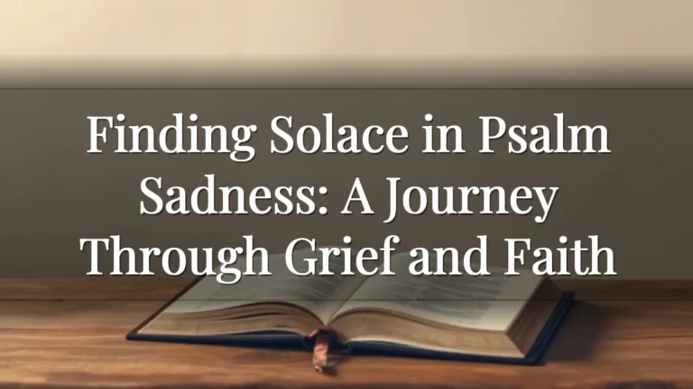 Finding Solace in Psalm Sadness: A Journey Through Grief and Faith