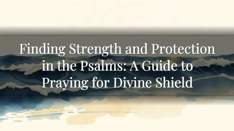 Finding Strength and Protection in the Psalms: A Guide to Praying for Divine Shield Finding Strength and Protection in the Psalms: A Guide to Praying for Divine Shield