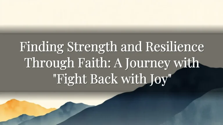 Finding Strength and Resilience Through Faith: A Journey with "Fight Back with Joy" Finding Strength and Resilience Through Faith: A Journey with "Fight Back with Joy"