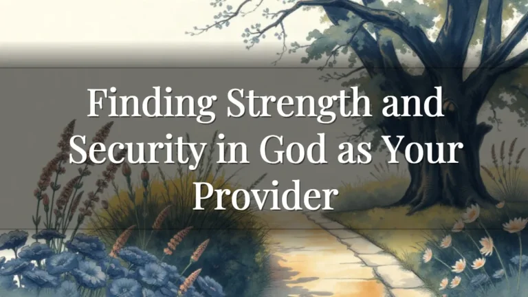 Finding Strength and Security in God as Your Provider