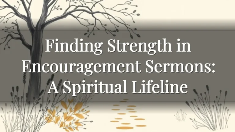 Finding Strength in Encouragement Sermons: A Spiritual Lifeline