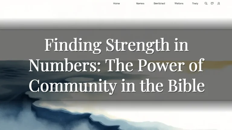 Finding Strength in Numbers: The Power of Community in the Bible Finding Strength in Numbers: The Power of Community in the Bible