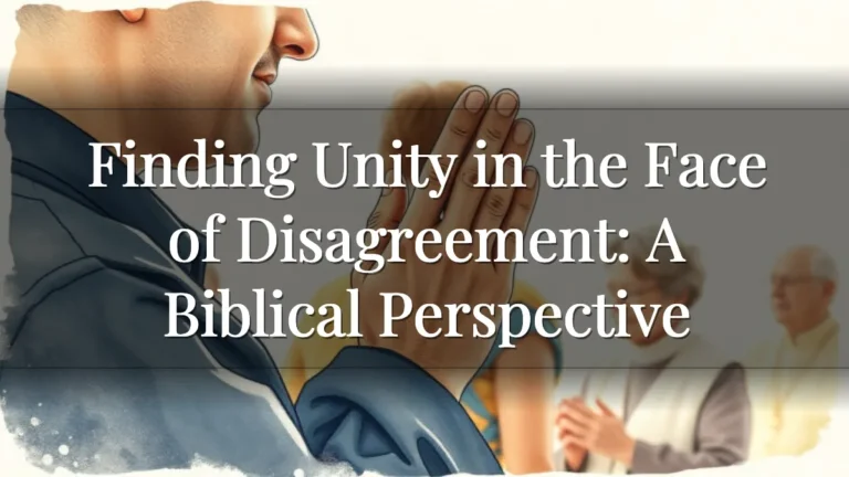 Finding Unity in the Face of Disagreement: A Biblical Perspective