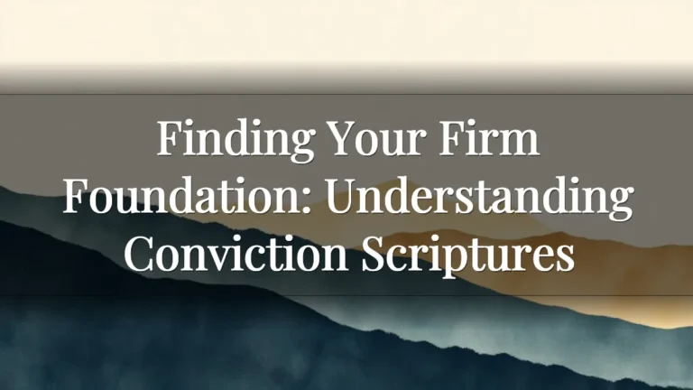 Finding Your Firm Foundation: Understanding Conviction Scriptures