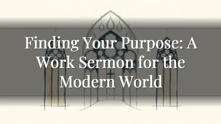 Finding Your Purpose: A Work Sermon for the Modern World