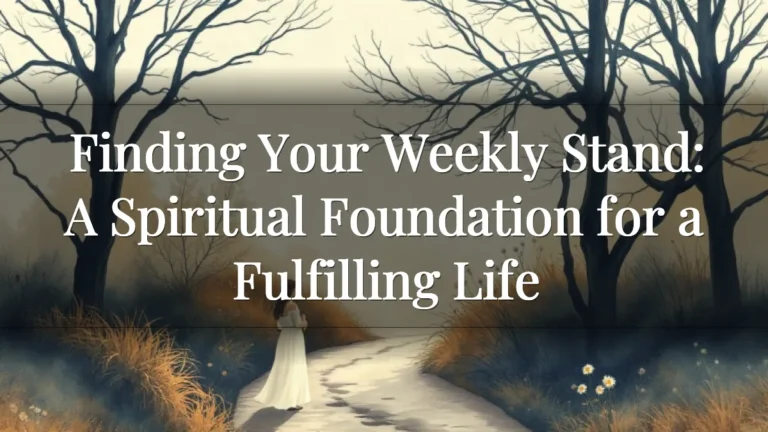 Finding Your Weekly Stand: A Spiritual Foundation for a Fulfilling Life