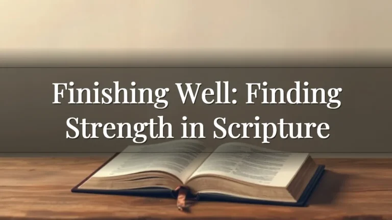 Finishing Well: Finding Strength in Scripture Finishing Well: Finding Strength in Scripture