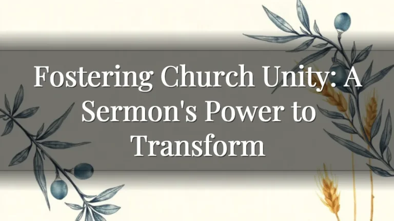 Fostering Church Unity: A Sermon's Power to Transform