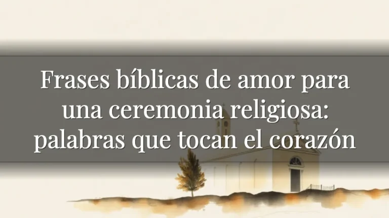 Frases bíblicas de amor para una ceremonia religiosa: palabras que tocan el corazón