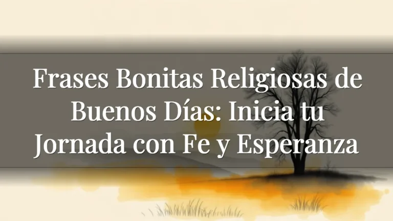 Frases Bonitas Religiosas de Buenos Días: Inicia tu Jornada con Fe y Esperanza Frases Bonitas Religiosas de Buenos Días: Inicia tu Jornada con Fe y Esperanza