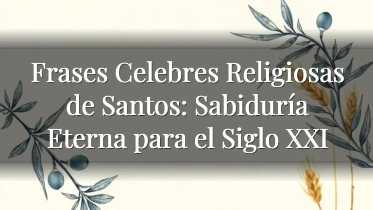 Frases Celebres Religiosas de Santos: Sabiduría Eterna para el Siglo XXI