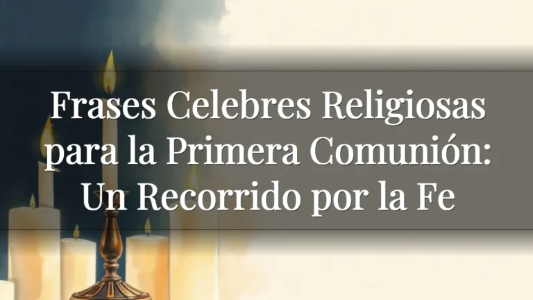 Frases Celebres Religiosas para la Primera Comunión: Un Recorrido por la Fe Frases Celebres Religiosas para la Primera Comunión: Un Recorrido por la Fe