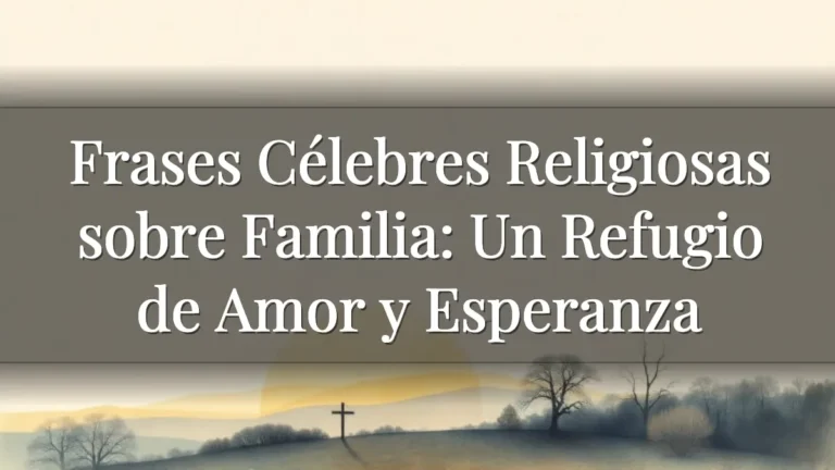 Frases Célebres Religiosas sobre Familia: Un Refugio de Amor y Esperanza Frases Célebres Religiosas sobre Familia: Un Refugio de Amor y Esperanza