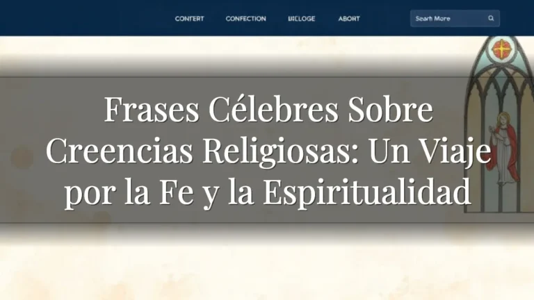 Frases Célebres Sobre Creencias Religiosas: Un Viaje por la Fe y la Espiritualidad