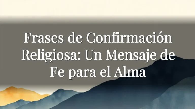 Frases de Confirmación Religiosa: Un Mensaje de Fe para el Alma Frases de Confirmación Religiosa: Un Mensaje de Fe para el Alma