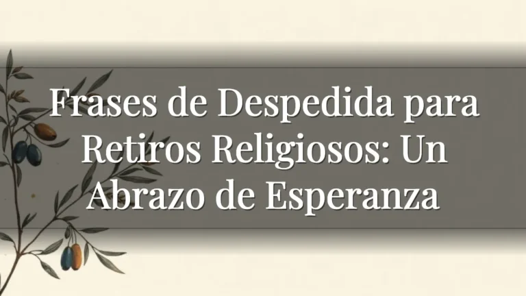 Frases de Despedida para Retiros Religiosos: Un Abrazo de Esperanza Frases de Despedida para Retiros Religiosos: Un Abrazo de Esperanza