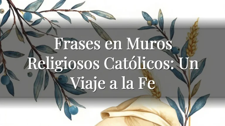 Frases en Muros Religiosos Católicos: Un Viaje a la Fe