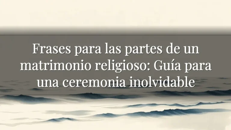 Frases para las partes de un matrimonio religioso: Guía para una ceremonia inolvidable Frases para las partes de un matrimonio religioso: Guía para una ceremonia inolvidable