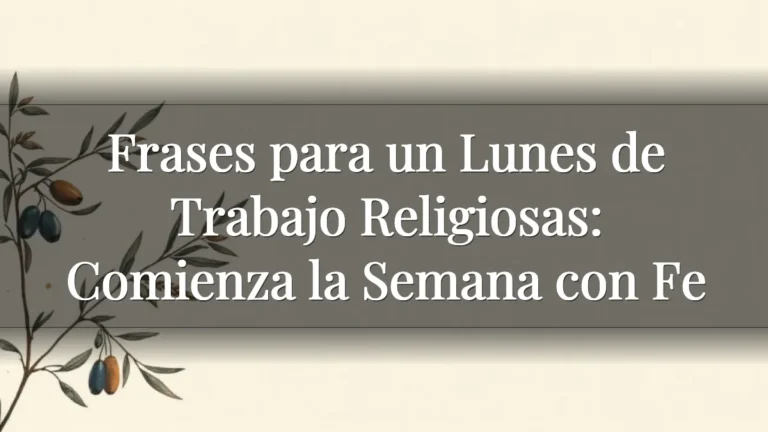 Frases para un Lunes de Trabajo Religiosas: Comienza la Semana con Fe