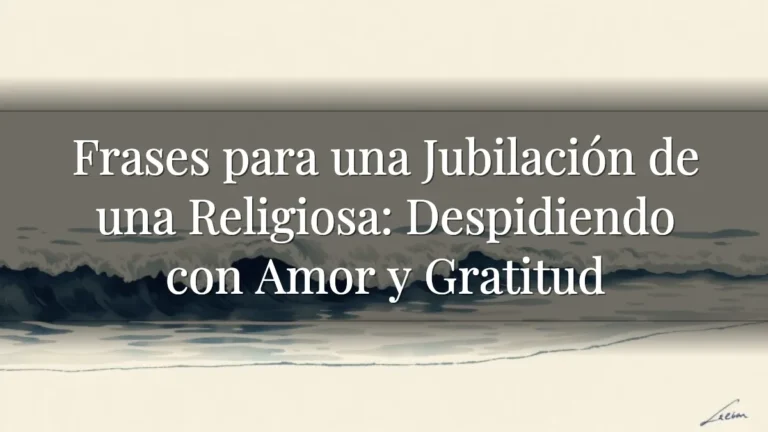 Frases para una Jubilación de una Religiosa: Despidiendo con Amor y Gratitud