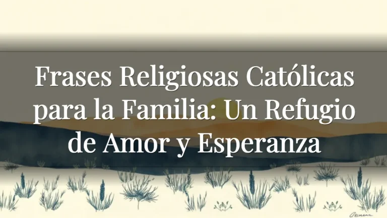 Frases Religiosas Católicas para la Familia: Un Refugio de Amor y Esperanza Frases Religiosas Católicas para la Familia: Un Refugio de Amor y Esperanza