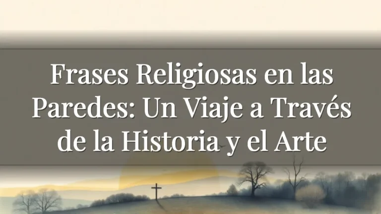 Frases Religiosas en las Paredes: Un Viaje a Través de la Historia y el Arte Frases Religiosas en las Paredes: Un Viaje a Través de la Historia y el Arte