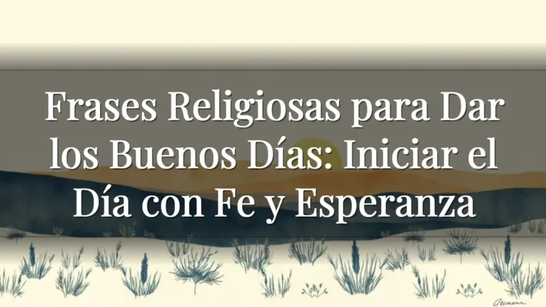 Frases Religiosas para Dar los Buenos Días: Iniciar el Día con Fe y Esperanza