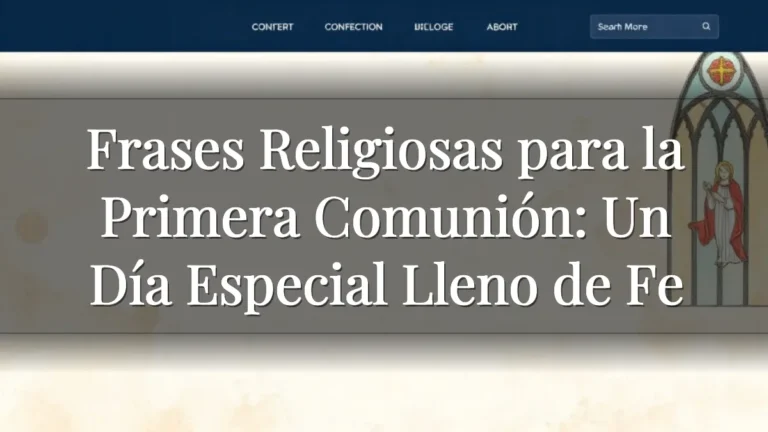 Frases Religiosas para la Primera Comunión: Un Día Especial Lleno de Fe