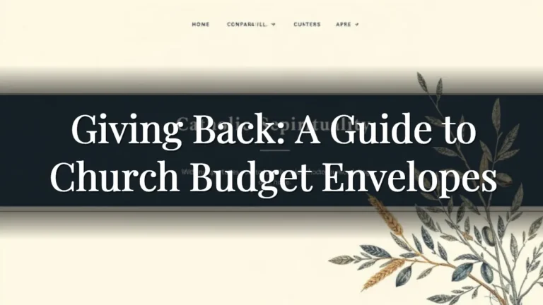 Giving Back: A Guide to Church Budget Envelopes Giving Back: A Guide to Church Budget Envelopes