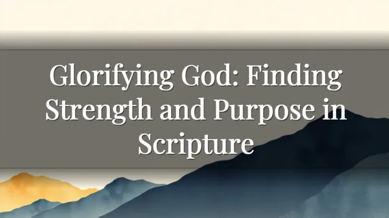 Glorifying God: Finding Strength and Purpose in Scripture Glorifying God: Finding Strength and Purpose in Scripture