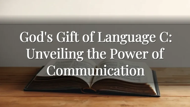 God's Gift of Language C: Unveiling the Power of Communication