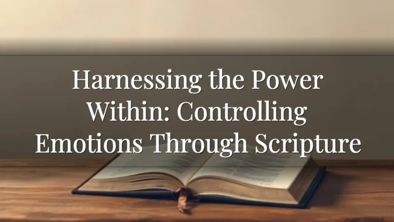 Harnessing the Power Within: Controlling Emotions Through Scripture Harnessing the Power Within: Controlling Emotions Through Scripture