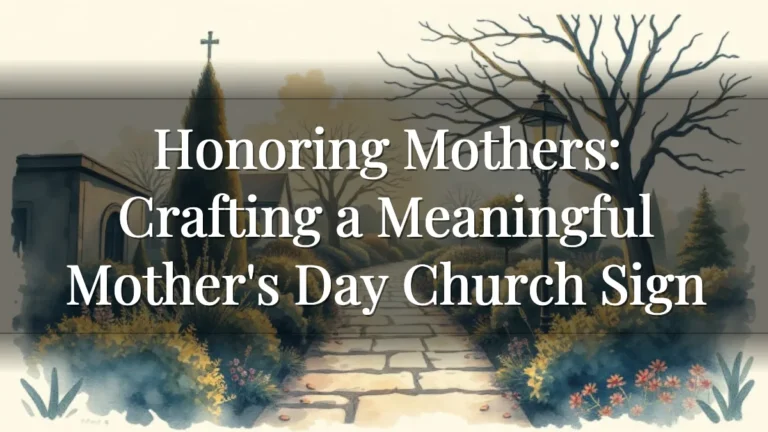 Honoring Mothers: Crafting a Meaningful Mother's Day Church Sign