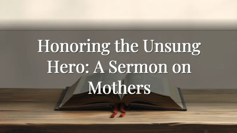 Honoring the Unsung Hero: A Sermon on Mothers