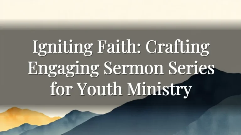 Igniting Faith: Crafting Engaging Sermon Series for Youth Ministry Igniting Faith: Crafting Engaging Sermon Series for Youth Ministry