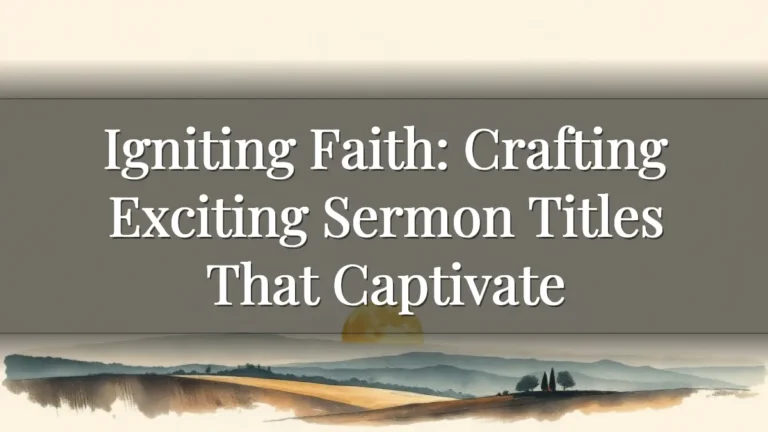 Igniting Faith: Crafting Exciting Sermon Titles That Captivate