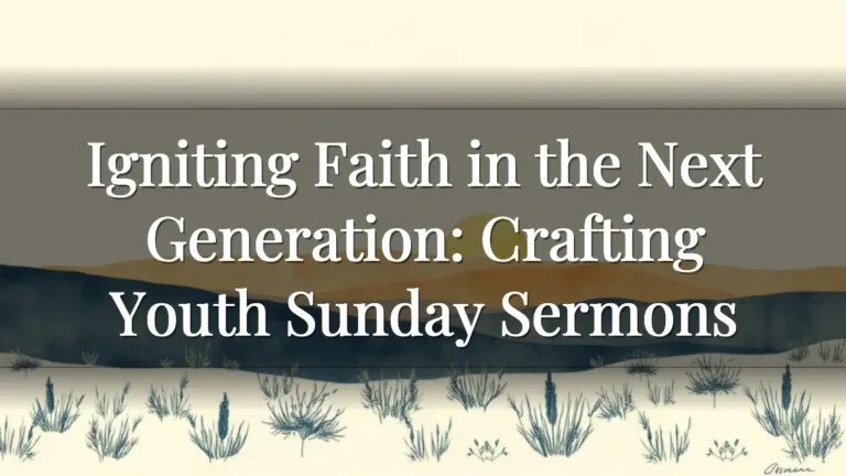 Igniting Faith in the Next Generation: Crafting Youth Sunday Sermons Igniting Faith in the Next Generation: Crafting Youth Sunday Sermons