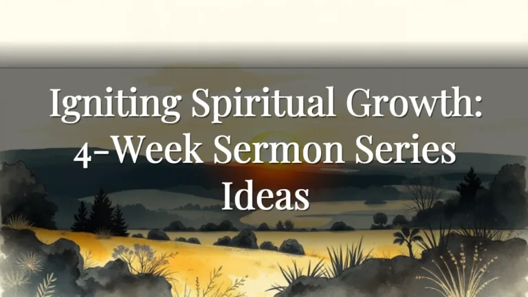 Igniting Spiritual Growth: 4-Week Sermon Series Ideas Igniting Spiritual Growth: 4-Week Sermon Series Ideas