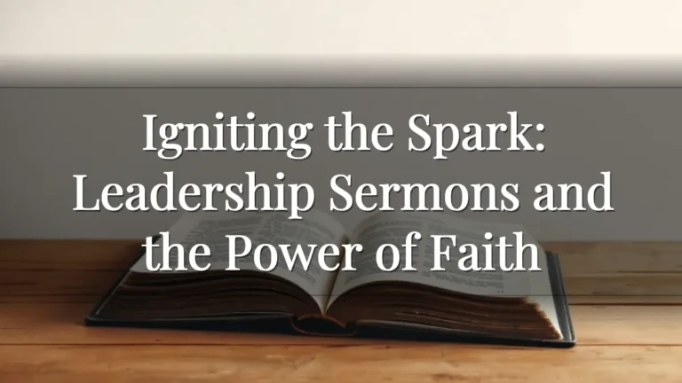 Igniting the Spark: Leadership Sermons and the Power of Faith Igniting the Spark: Leadership Sermons and the Power of Faith