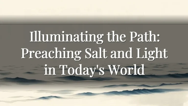Illuminating the Path: Preaching Salt and Light in Today's World