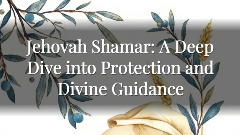 Jehovah Shamar: A Deep Dive into Protection and Divine Guidance Jehovah Shamar: A Deep Dive into Protection and Divine Guidance