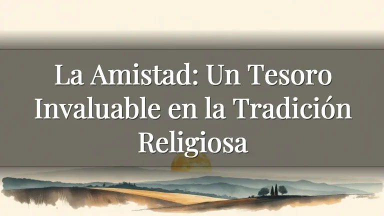 La Amistad: Un Tesoro Invaluable en la Tradición Religiosa