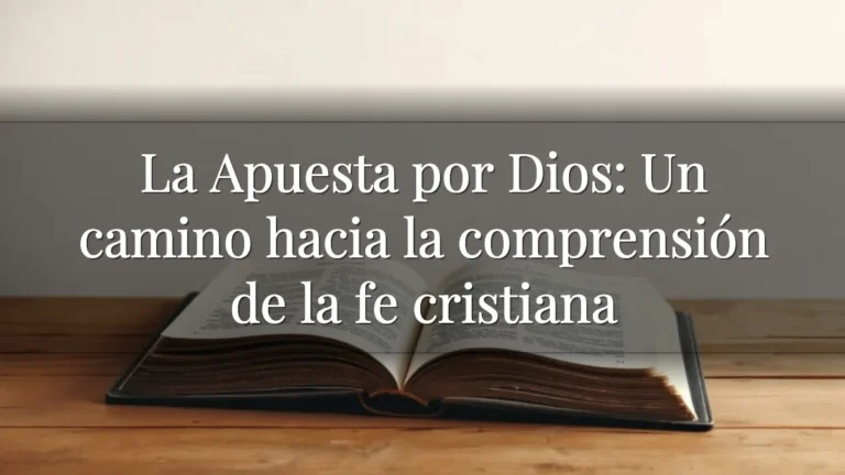 La Apuesta por Dios: Un camino hacia la comprensión de la fe cristiana La Apuesta por Dios: Un camino hacia la comprensión de la fe cristiana