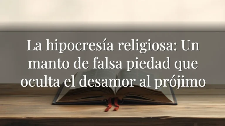 La hipocresía religiosa: Un manto de falsa piedad que oculta el desamor al prójimo