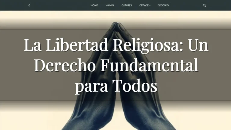 La Libertad Religiosa: Un Derecho Fundamental para Todos